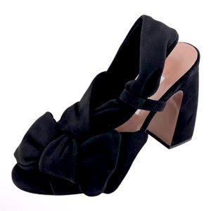 L' AUTRE CHOSE Sandals Leather Black Suede Women Sz EU 38.5 NIB $400